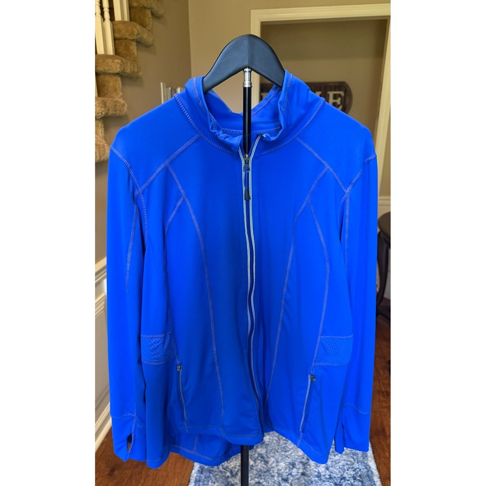 Tangerine Womens Royal Blue Full Zip Active Jacket Mesh Vent XL RN 83814